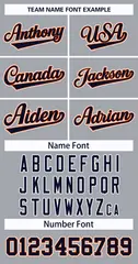 Gray Navy Orange-White Classic Style Hockey Jersey 3