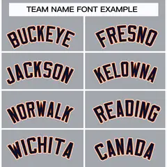 Gray Navy Orange-White Classic Style Hockey Jersey 3