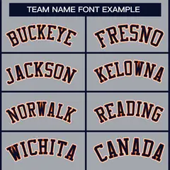 Gray Navy Orange-White Classic Style Hockey Jersey 3