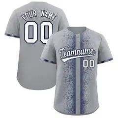 Gray Navy Phonetic Rhythm Authentic Baseball Jersey 1