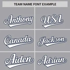 Gray Navy Phonetic Rhythm Authentic Baseball Jersey 3