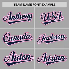 Gray Navy-Pink Raglan Sleeves Authentic Baseball Jersey 3