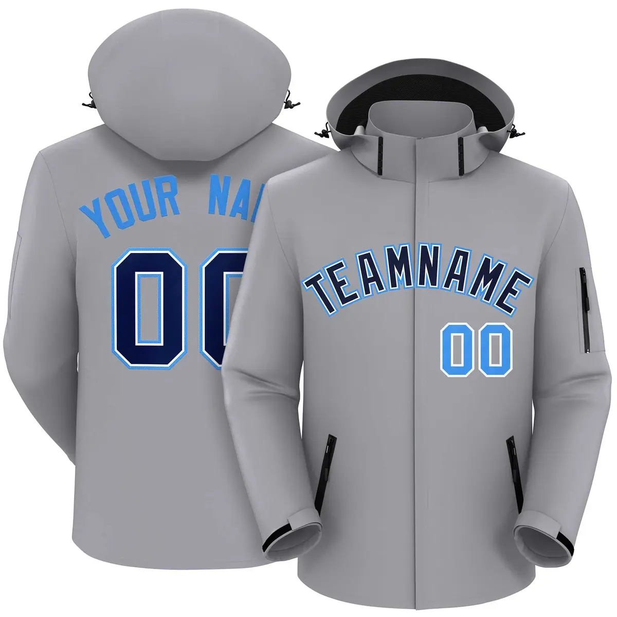 Gray Navy-Powder Blue Classic Waterproof Jacket