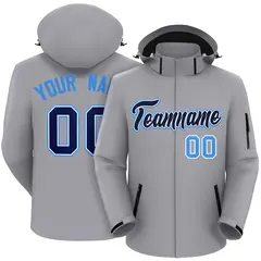 Gray Navy-Powder Blue Classic Waterproof Jacket 1