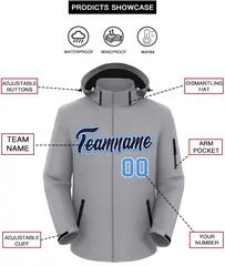 Gray Navy-Powder Blue Classic Waterproof Jacket 2