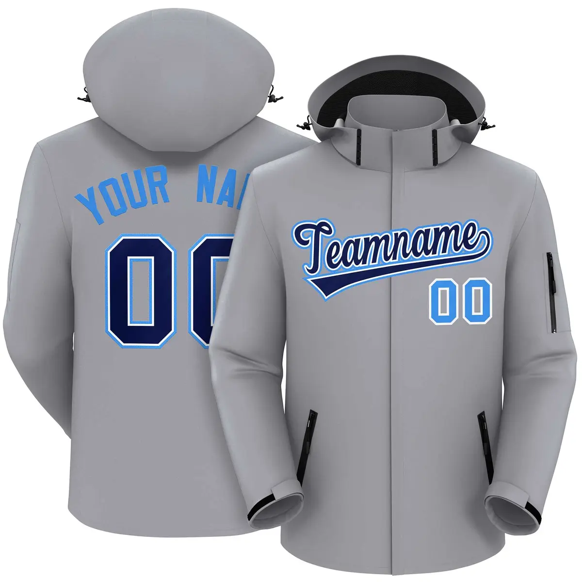 Gray Navy-Powder Blue Classic Waterproof Jacket
