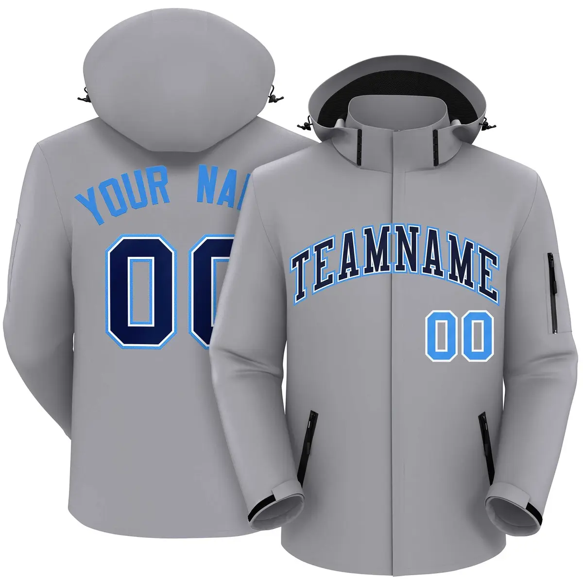 Gray Navy-Powder Blue Classic Waterproof Jacket