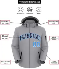 Gray Navy-Powder Blue Classic Waterproof Jacket 2