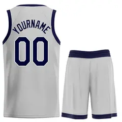 Gray Navy-Powder Blue Heal Classic Sets Basketball Jersey 2