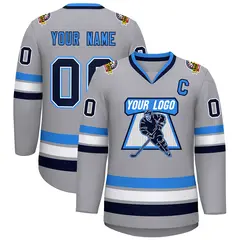 Gray Navy Powder Blue-Powder Blue Classic Hockey Jersey 1