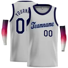 Gray Navy-Power Blue Classic Casual Basketball Jersey