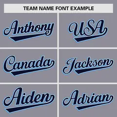 Gray Navy Raglan Sleeves Authentic Baseball Jersey 3