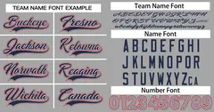 Gray Navy-Red Authentic Classic Baseball Jersey 3