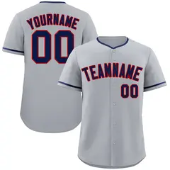 Gray Navy-Red Authentic Classic Baseball Jersey 1