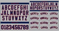 Gray Navy-Red Authentic Classic Baseball Jersey 3