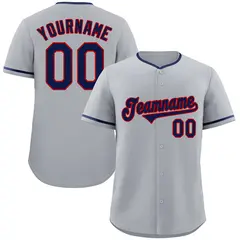 Gray Navy-Red Authentic Classic Baseball Jersey 1