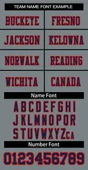 Gray Navy-Red Classic Style Authentic Football Jersey 5