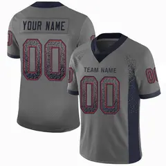 Gray Navy-Red Drift Fashion Authentic Mesh Football Jersey 1