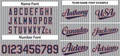 Gray Navy-Red Stripe Authentic Fashion Baseball Jersey 3