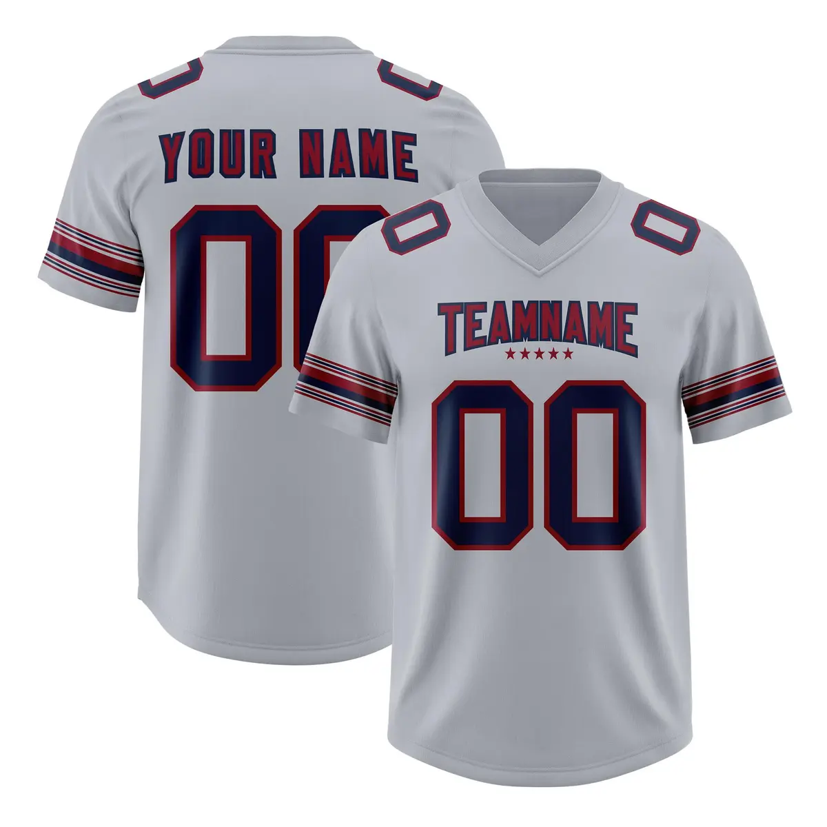 Gray Navy Retro Sleeve Line Authentic Football Jersey