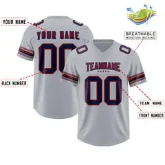 Gray Navy Retro Sleeve Line Authentic Football Jersey 2