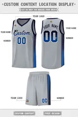 Gray Navy-Royal Gradient Fashion Sports Basketball Jersey 2