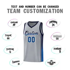 Gray Navy-Royal Gradient Fashion Sports Basketball Jersey 4