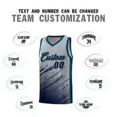 Gray Navy Splash Basketball Uniforms for Summer Camp 4