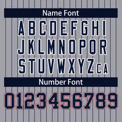 Gray Navy Stripe Full Button Authentic Baseball Jersey 4