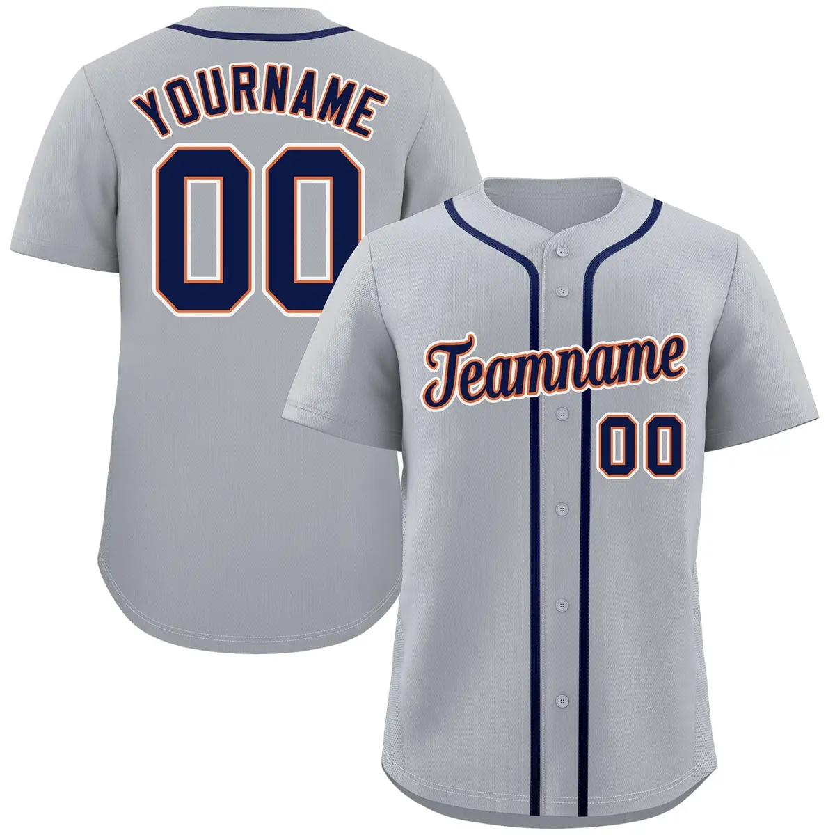 Gray Navy-White Authentic Classic Baseball Jersey