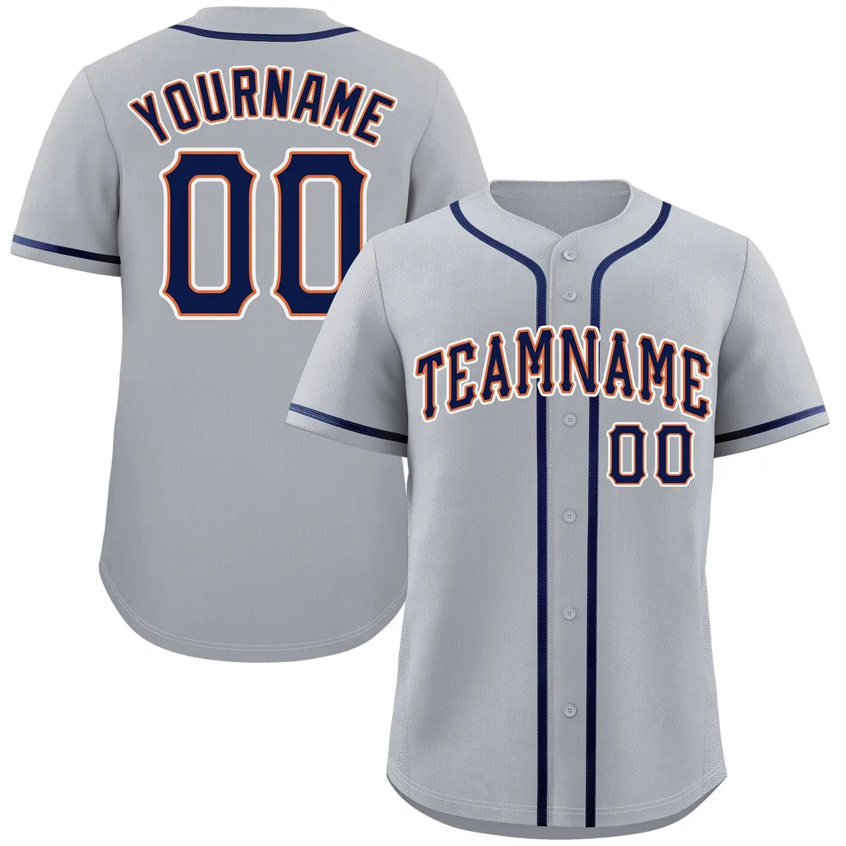 Gray Navy-White Authentic Classic Baseball Jersey