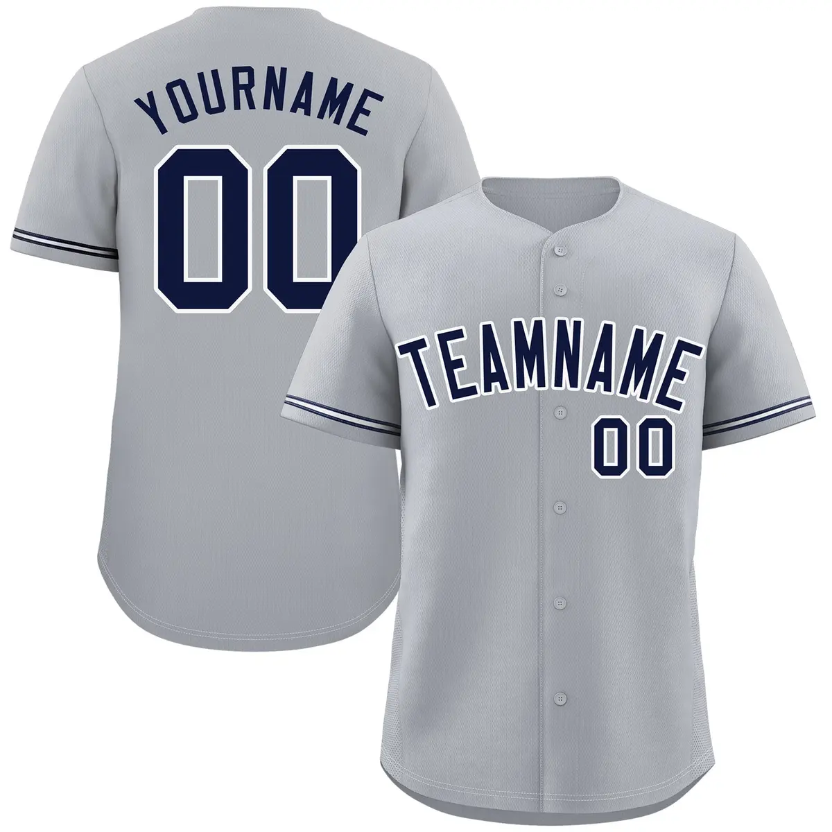 Gray Navy-White Authentic Classic Baseball Jersey