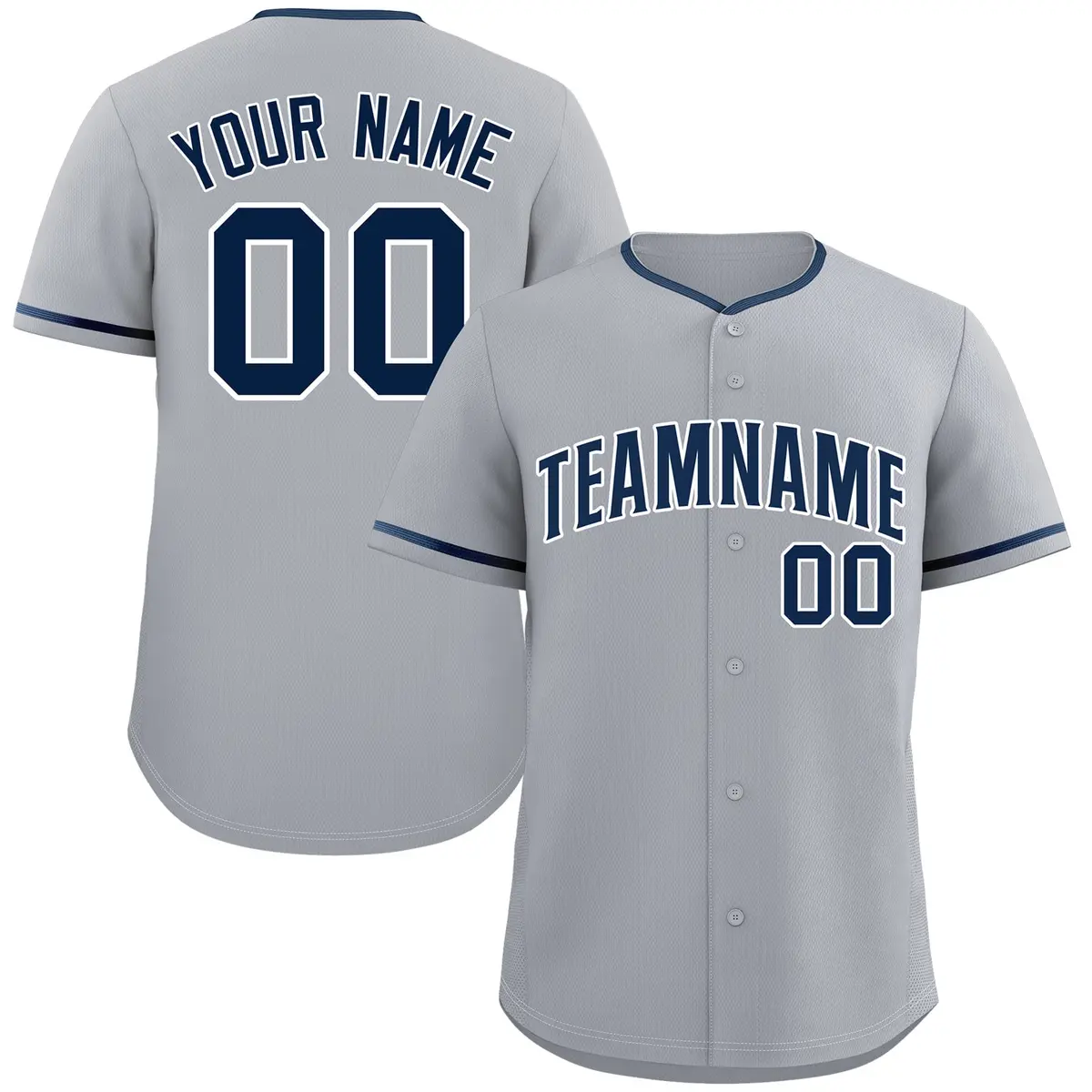 Gray Navy-White Authentic Classic Baseball Jersey