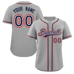 Gray Navy-White Authentic Classic Baseball Jersey