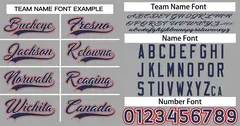 Gray Navy-White Authentic Classic Baseball Jersey 3