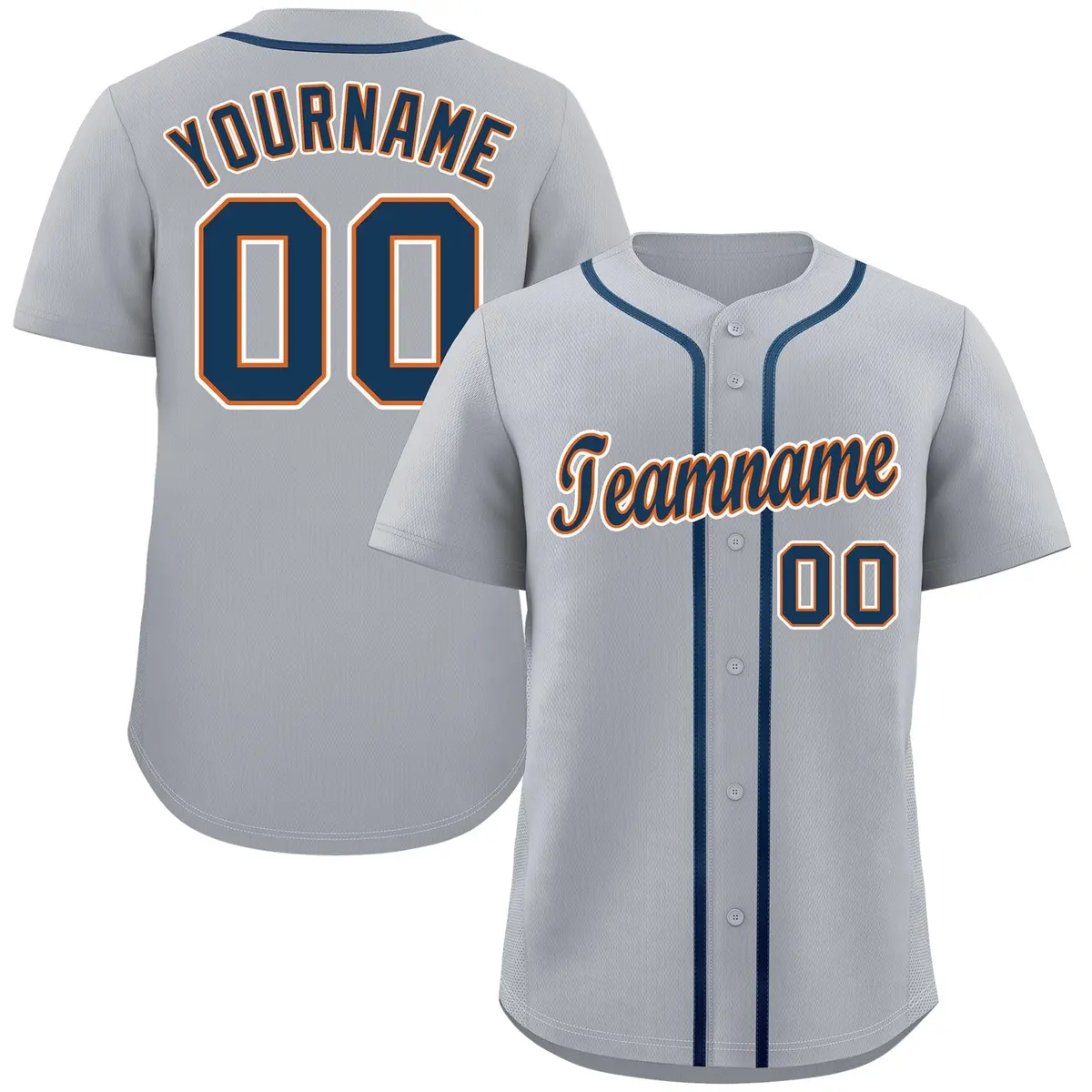 Gray Navy-White Authentic Classic Baseball Jersey