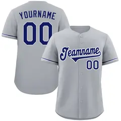 Gray Navy-White Authentic Classic Baseball Jersey 1