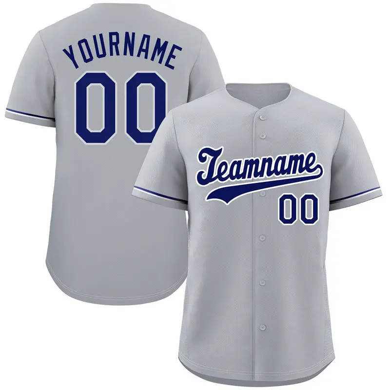 Gray Navy-White Authentic Classic Baseball Jersey