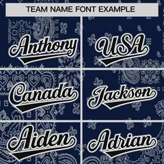 Gray Navy White Cashew Flower Graffiti V-Neck Hockey Jersey 3