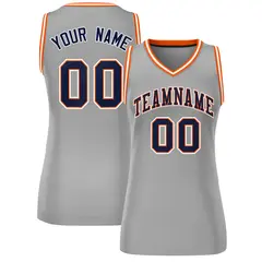 Gray Navy-White Classic Mesh Basketball Jersey for Women