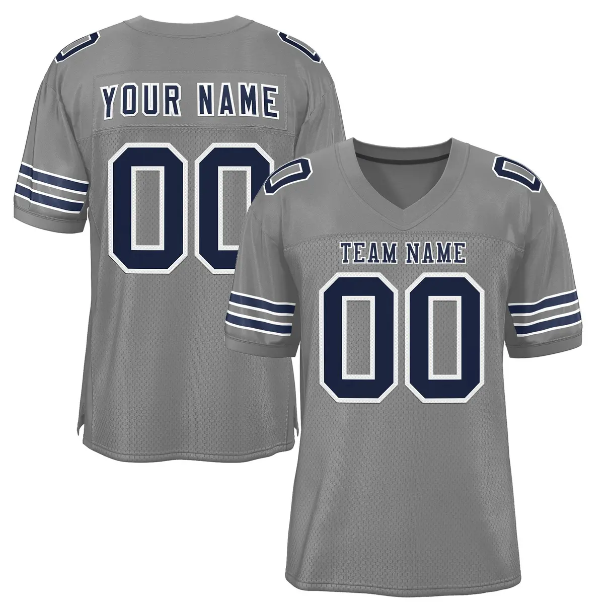Gray Navy-White Classic Style Authentic Football Jersey