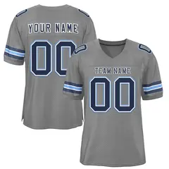 Gray Navy-White Classic Style Authentic Football Jersey 1