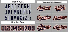 Gray Navy-White Classic Two-Button Softball Jersey 3