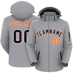 Gray Navy-White Classic Waterproof Jacket 1