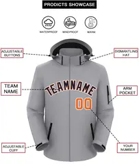 Gray Navy-White Classic Waterproof Jacket 2