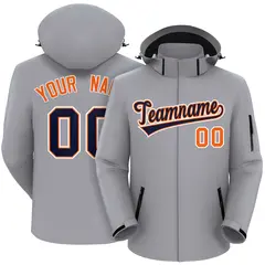 Gray Navy-White Classic Waterproof Jacket 1