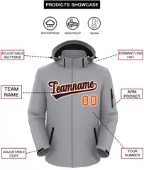 Gray Navy-White Classic Waterproof Jacket 2