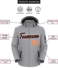Gray Navy-White Classic Waterproof Jacket 2