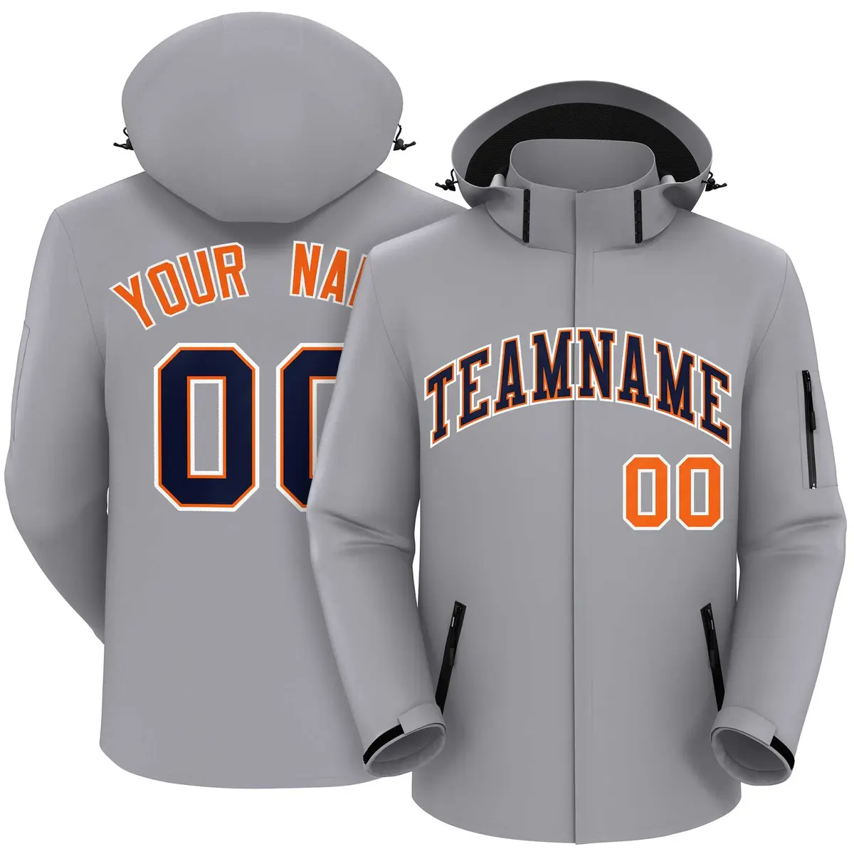 Gray Navy-White Classic Waterproof Jacket