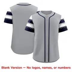 Gray Navy White Flag Lace Sleeve Baseball Jersey 7